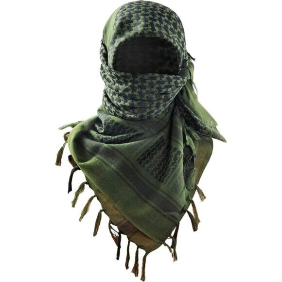 ⚡Men Green 100% Cotton Military Shemagh Tactical Desert Keffiyeh Scarf Wrap - Picture 1 of 8
